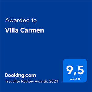 Premio desde Booking a Villa Carmen 2024